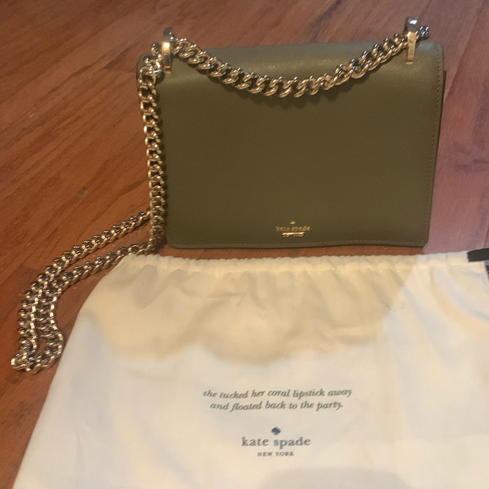 Like New Kate Spade Olive Green Cross Body Bag